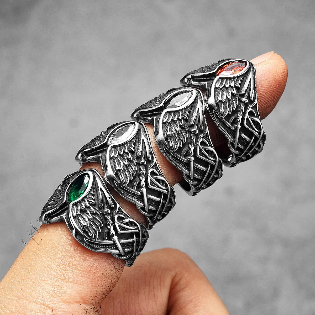 PENDRA Fallen Angel Wings Steel Ring