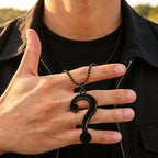 PENDRA Black Question Pendant Necklace