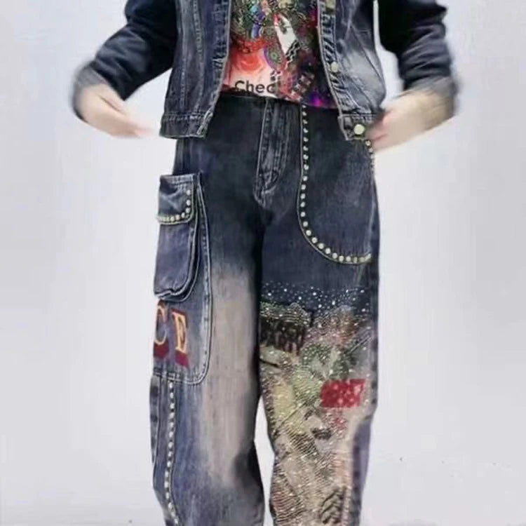 PENDRA Willow Rivet Diamond Pocket Jeans