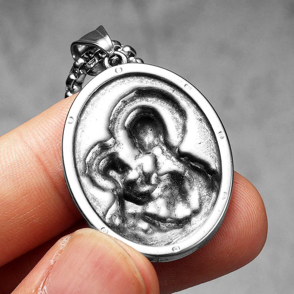PENDRA Virgin Mary Holy Steel Necklace