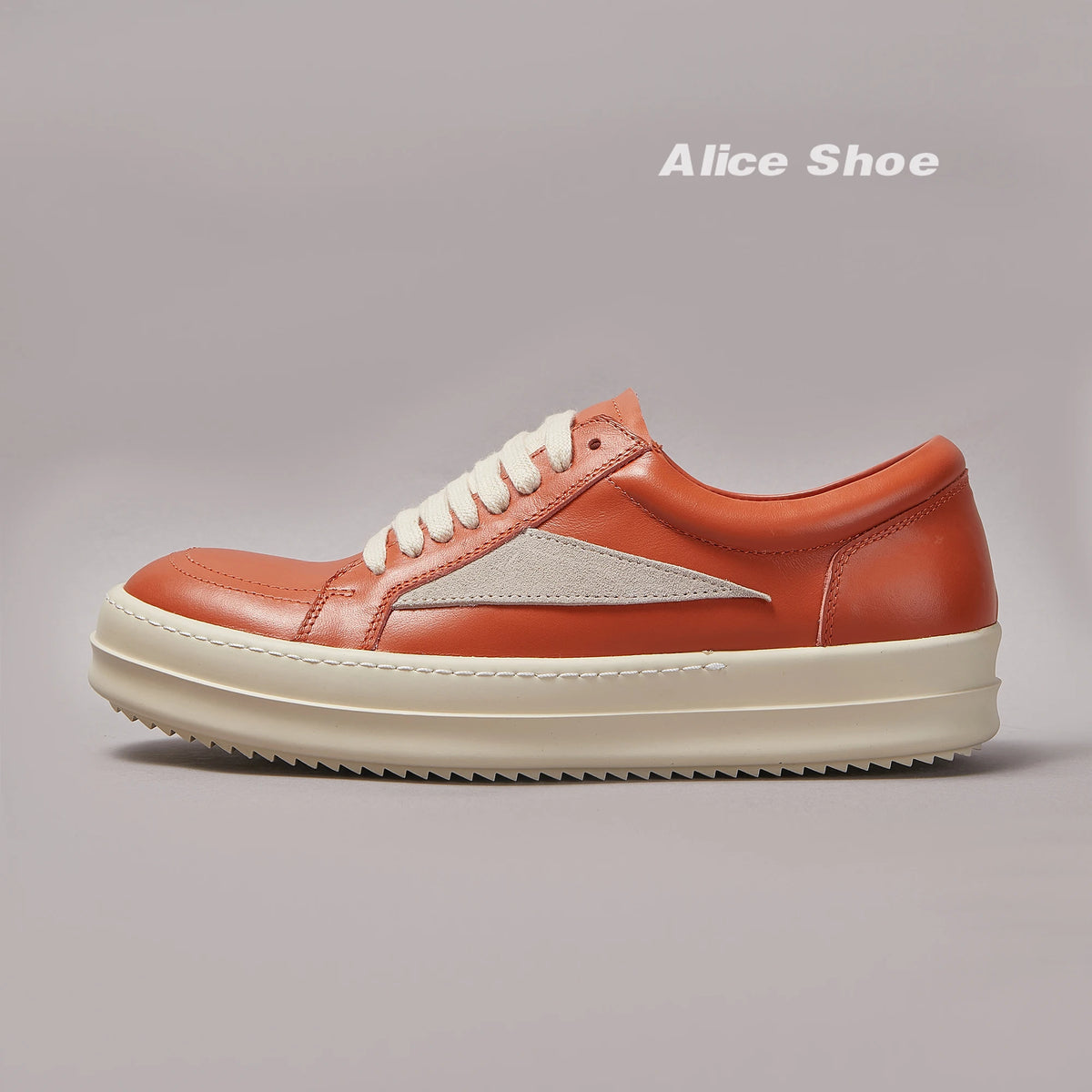 PENDRA Orange Cow Orange Cow-Leather Low-Top Platform Sneakers