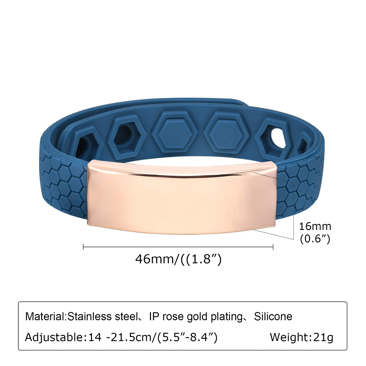 Free Engrave Silicone Bracelets for Men Boys,New Anti Static Custom ID Wristband,Personalized Jewelry