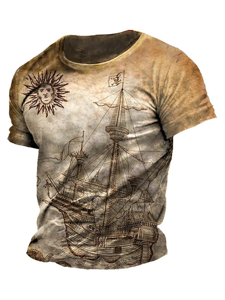 PENDRA Printed Sports Ship T-Shirt