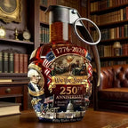 Unique Hand Grenade Whiskey Decanter 250th US Anniversary, We The People Patriotic Liquor Container, Novelty Bar Accessory