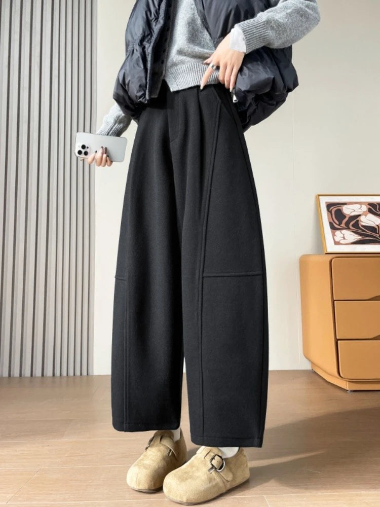 PENDRA Wide Leg Waist Straight Pants
