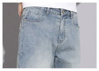 Ripped Jeans Men's 2025 Summer New Trendy Brand Ruffian Handsome Slim-fitting Elastic Straight Trendy Casual Cargo Work Pants