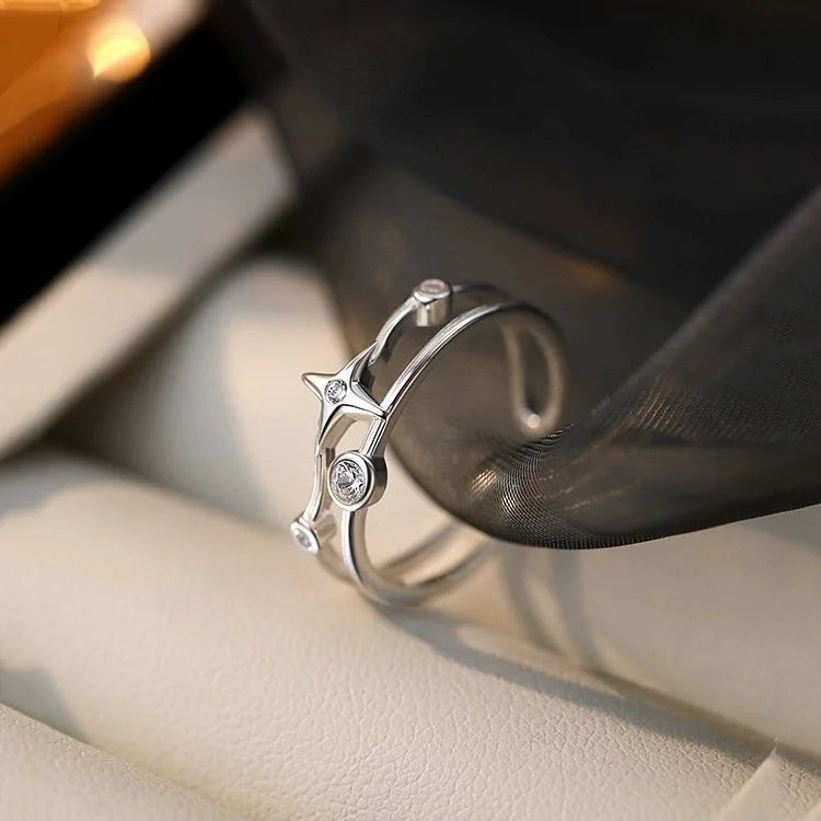 VENTFILLE 925 Sterling Silver Double Layer Vintage Twisted Ring For Female Gift Trend Open Adjustable Design Jewelry Wholesale