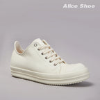 PENDRA Ivory Street Off-White Canvas Low-Top Lace-Up Platform Sneakers