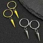 Gothic Rivet Drop Earrings For Women Men Punk Hip Hop Metal Geometric Cone Pendant Dangle Earring Y2K Party Jewelry Gifts