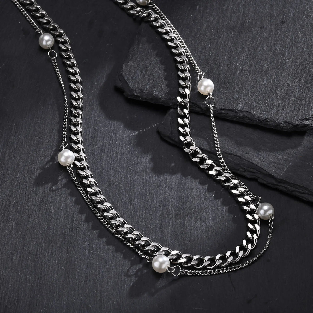 PENDRA Pearl Cuban Chain Necklace