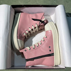 PENDRA Blush Titan Pink Genuine Leather High-Top Thick-Sole Sneakers