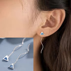 PENDRA Silver Tassel Chain Earrings
