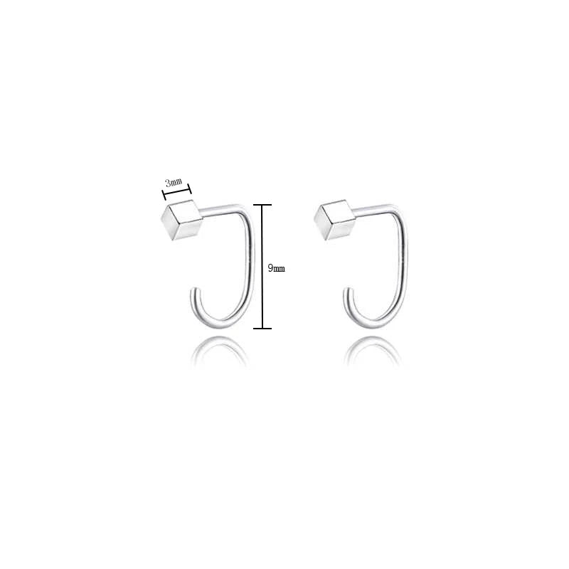 PENDRA Geometry Hoop Sterling Earrings