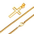 PENDRA Cross Hollow Pendant Necklace