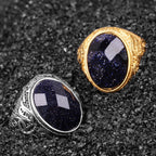 PENDRA Rhinestone Starry Night Steel Ring