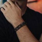 Gold Plated Men's Chunky Chain Bracelet,Stainless Steel Thick Cuban Chain Wristband,Hip Hop Punk Luxury Jewelry Gift for Him