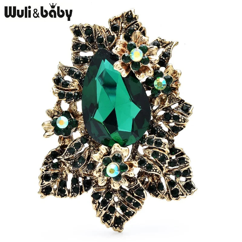 PENDRA Prismora Multicolor Crystal Flower Brooch
