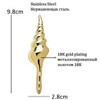 PENDRA Seashell Conch Stainless Steel Brooch