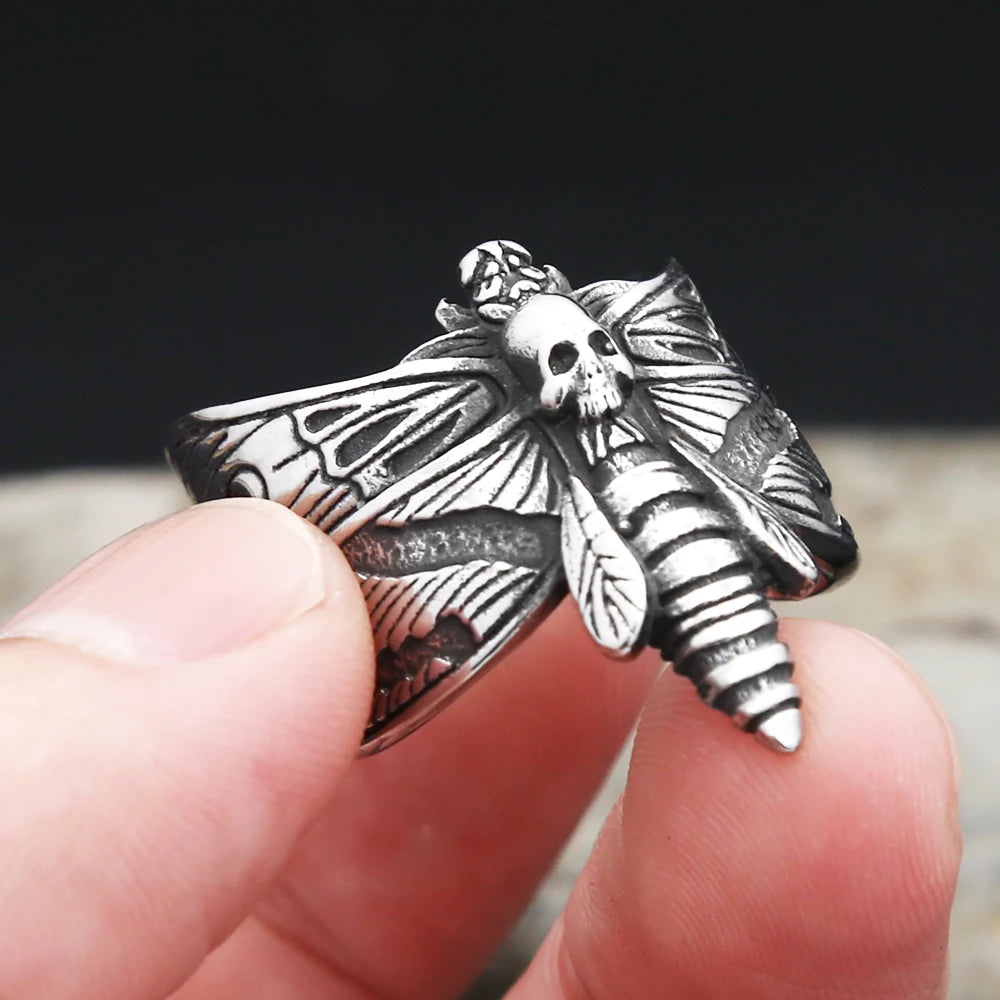 PENDRA Butterflyskull Gothic Butterfly Skull Ring