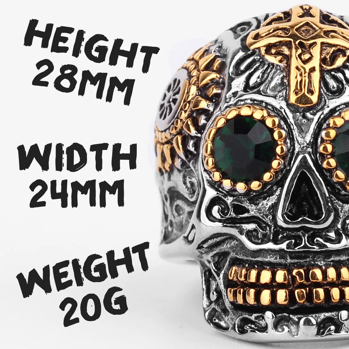 316L Stainless Steel Skull Gothic Religious Cross Man Men Rings Punk Rock Gothic For Biker Male Boy Jewelry Accessories Gift