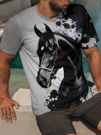 PENDRA Bull Print Tees Urban Short-Sleeve Travel T-Shirt