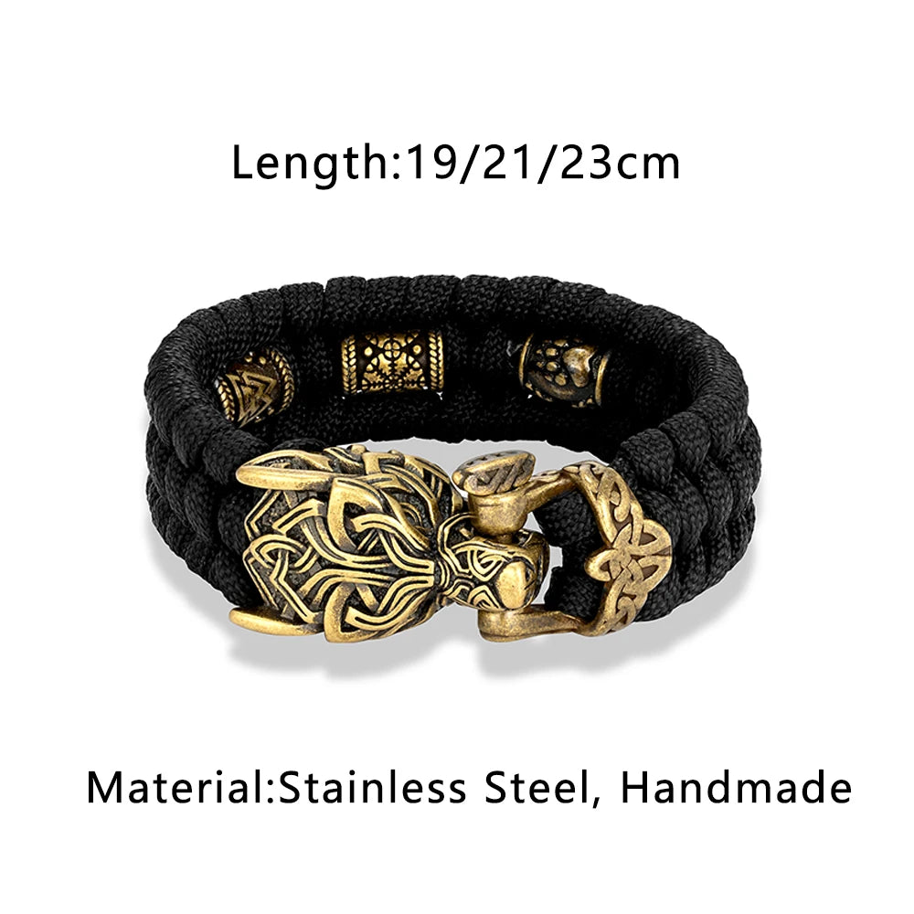 PENDRA Celtic Knot Rune Wolf Bracelet