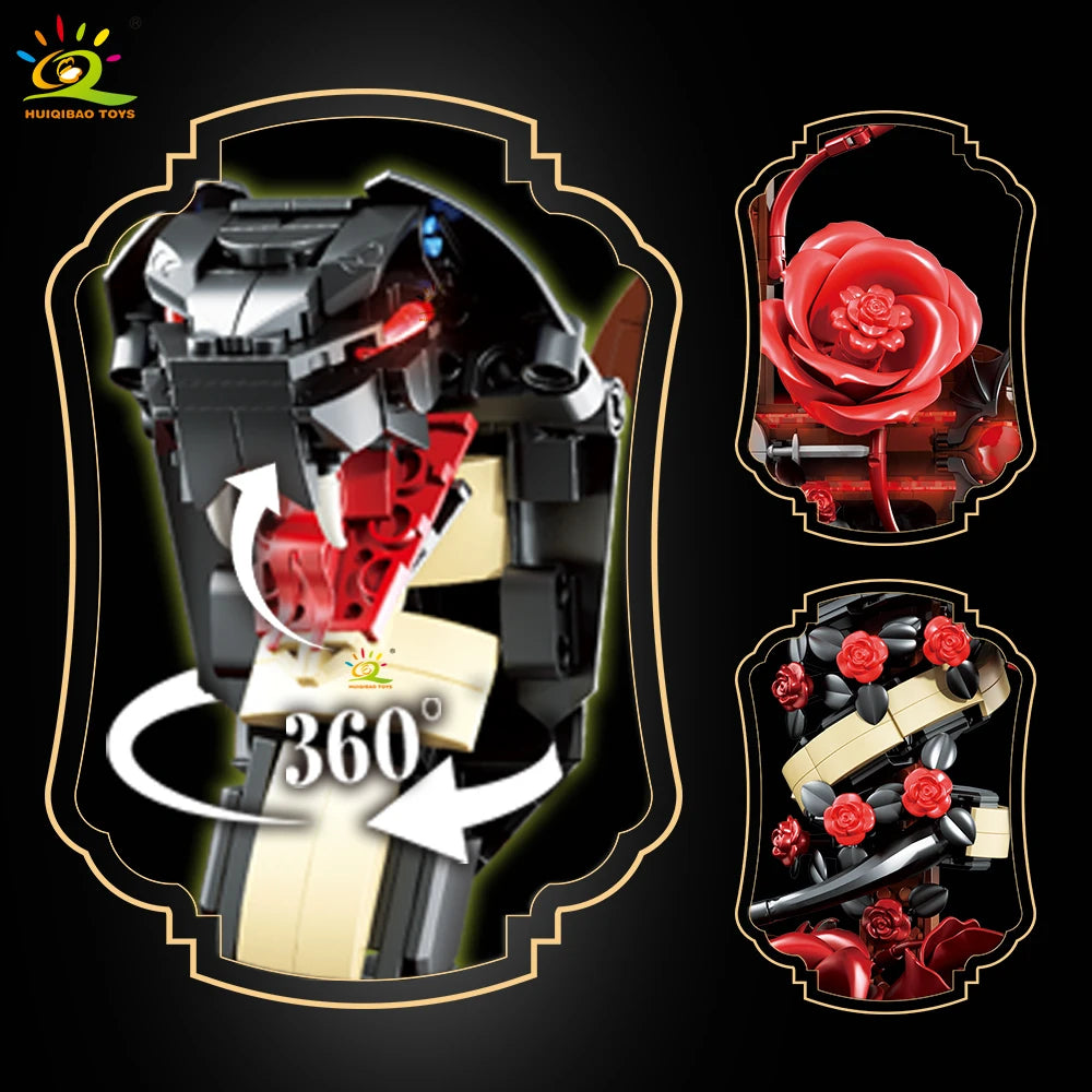 PENDRA Snake Rose Floral Building Set