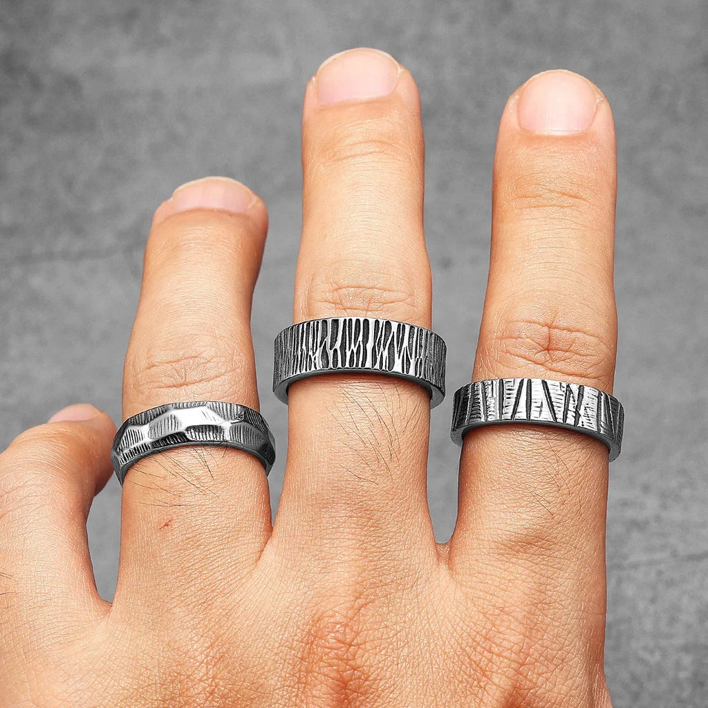 PENDRA Minimalism Aesthetic Stripe Steel Ring