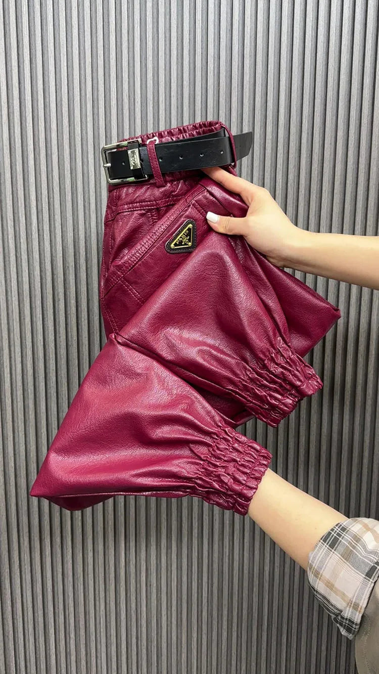 PENDRA PU Leather Warm Pants