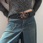 PENDRA Seraara Rivet Studded Luxury Wide Belt