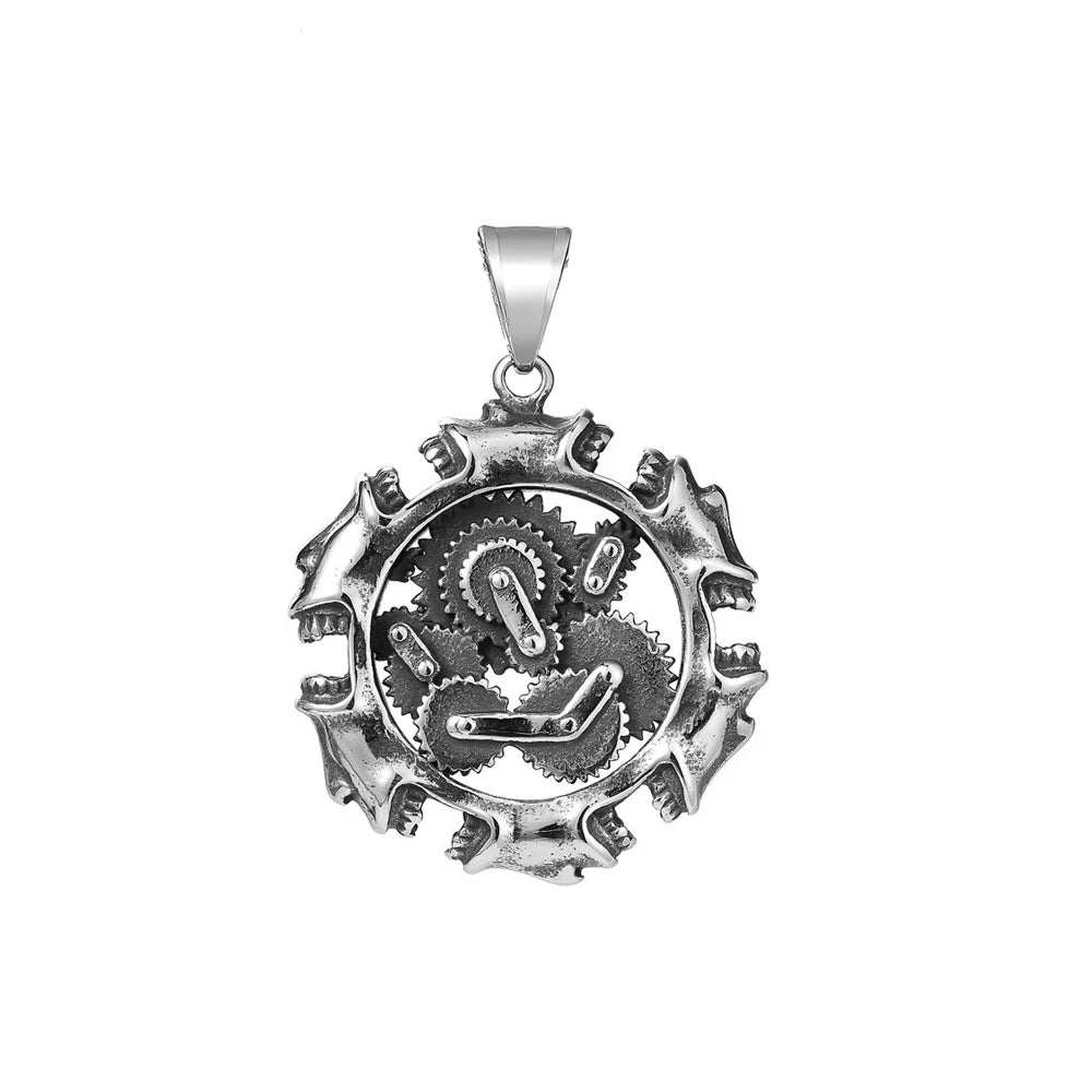 PENDRA Skullgear Steampunk Mechanical Skull Pendant