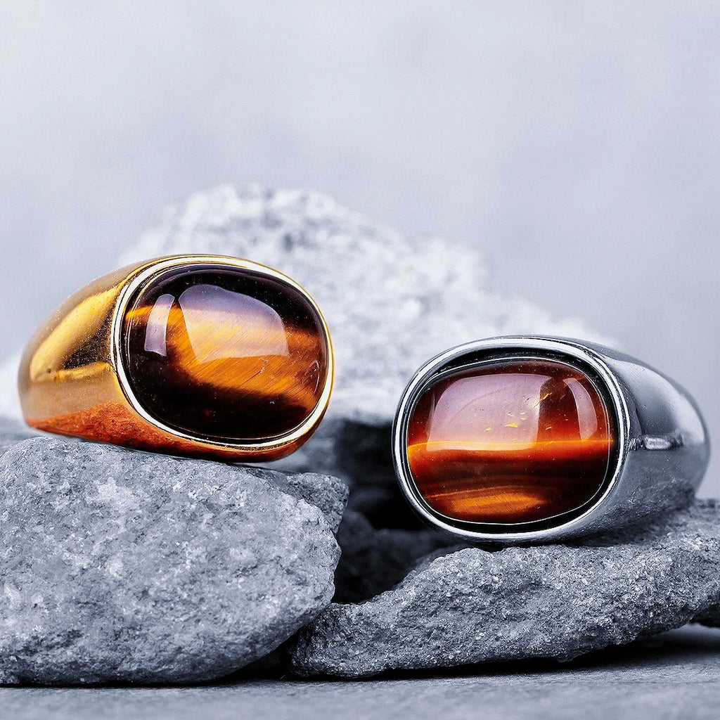 PENDRA Wood Grain Elegant Steel Ring