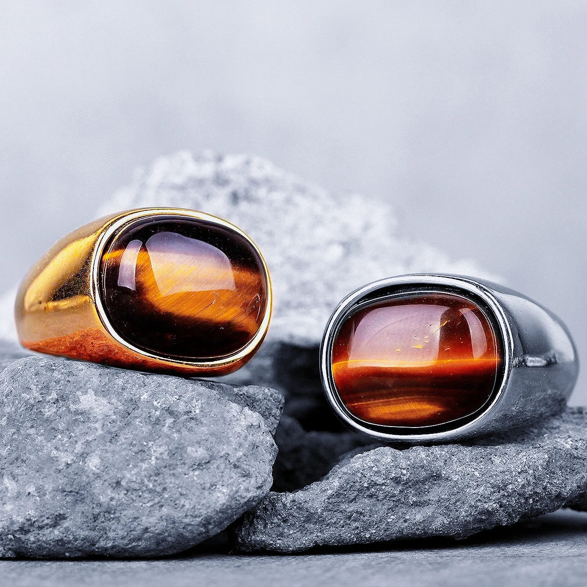 PENDRA Wood Grain Elegant Steel Ring