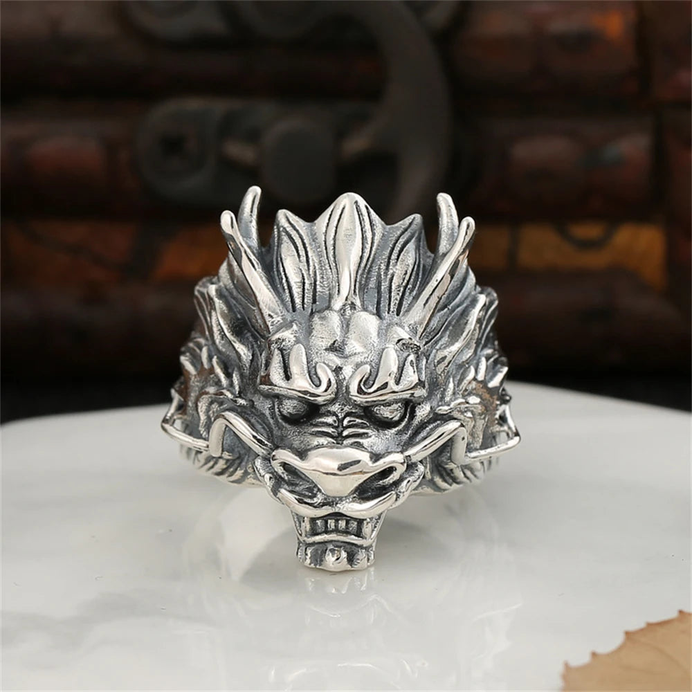 PENDRA Dragon Opening Silver Ring