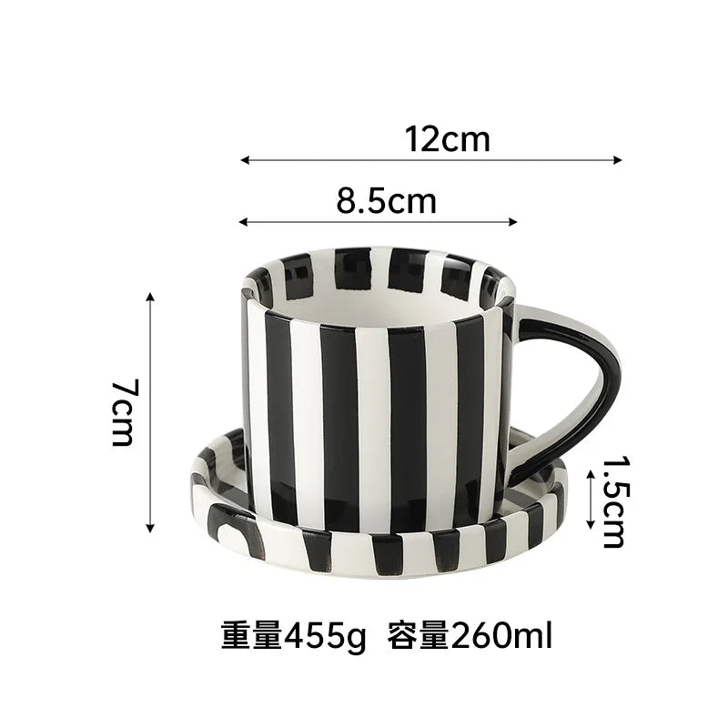 Simple ceramic coffee cup and saucer high-value coffee cup and saucer set household water  afternoon tea European and saucer ins