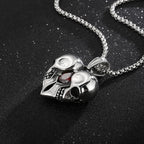 PENDRA Skullheart Stainless Steel Skull Heart Ring