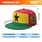 Ghana Flat Brimmed Cap Custom Made Name Team Logo Hip-hop Hat Gha Country Travel Republic Nation Flag Ghanaian Photo Headgear