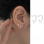 PENDRA Geometry Hoop Sterling Earrings