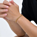 2/3/4/5mm Twist Rope Chain Bracelet for Men Women,Casual Stainless Steel Adjustable Chain Wristband,Gold/Siver Color Chain