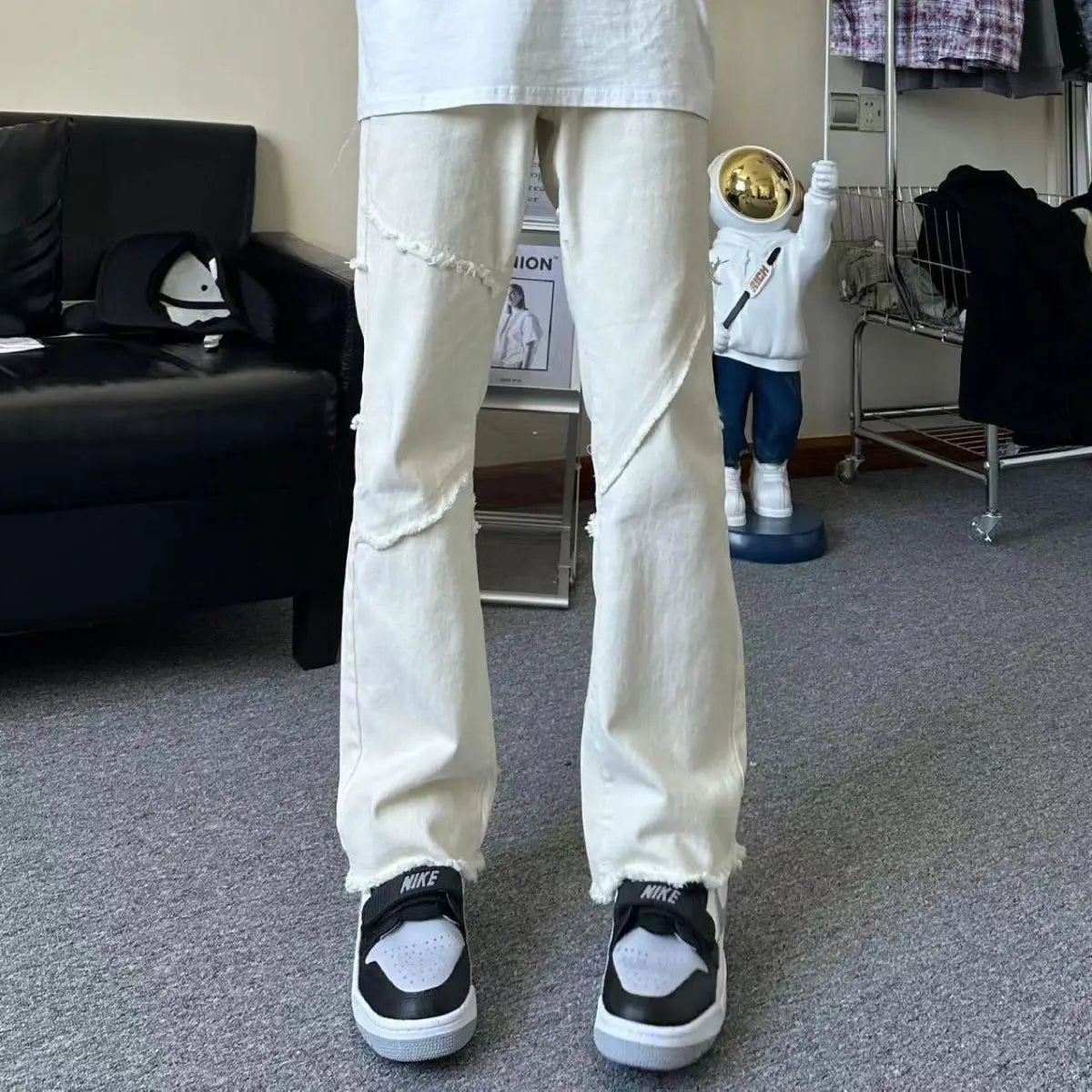 PENDRA Straight Menswear Italy Trousers