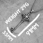 Vintage Cross Key Stainless Steel Men Women Necklaces Pendants Chain Unique Punk Trendy Amulet Jewelry Creativity Gift Wholesale