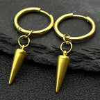 Gothic Rivet Drop Earrings For Women Men Punk Hip Hop Metal Geometric Cone Pendant Dangle Earring Y2K Party Jewelry Gifts