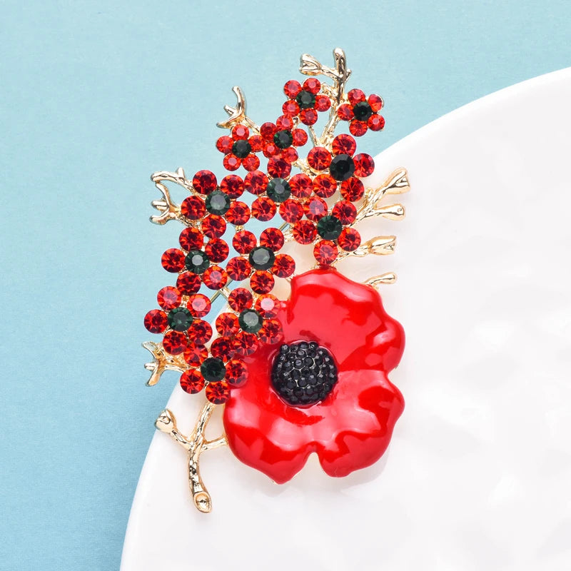 PENDRA Poppielle Beautiful Poppy Flower Brooch