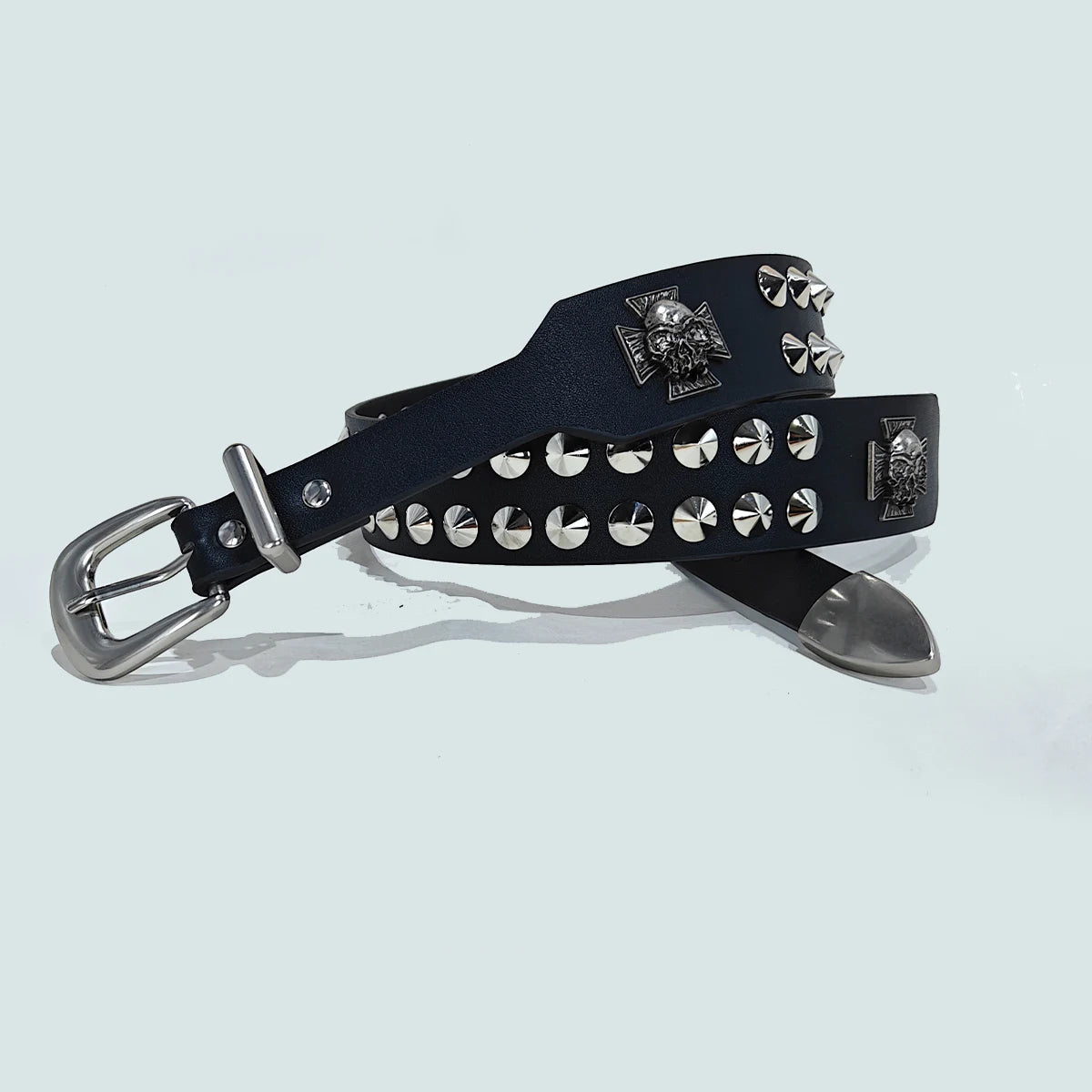 Punk New Gothic Y2K Women Men Belts Luxury Brands Gothic Ladies Hip Hop Punk Rivet Skeleton Print Waist Belt Jeans Waistband