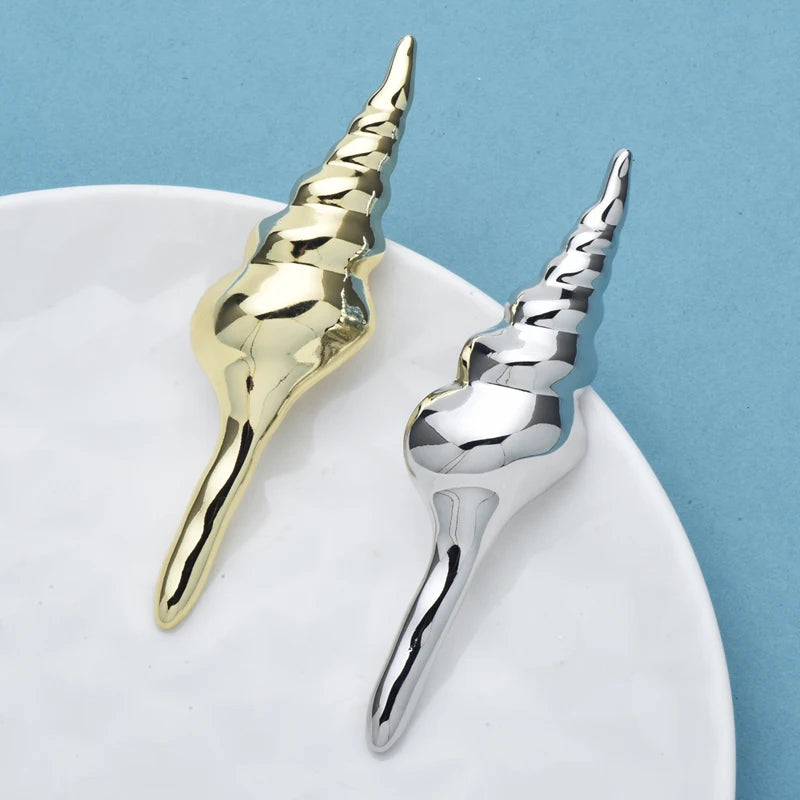 PENDRA Seashell Conch Stainless Steel Brooch