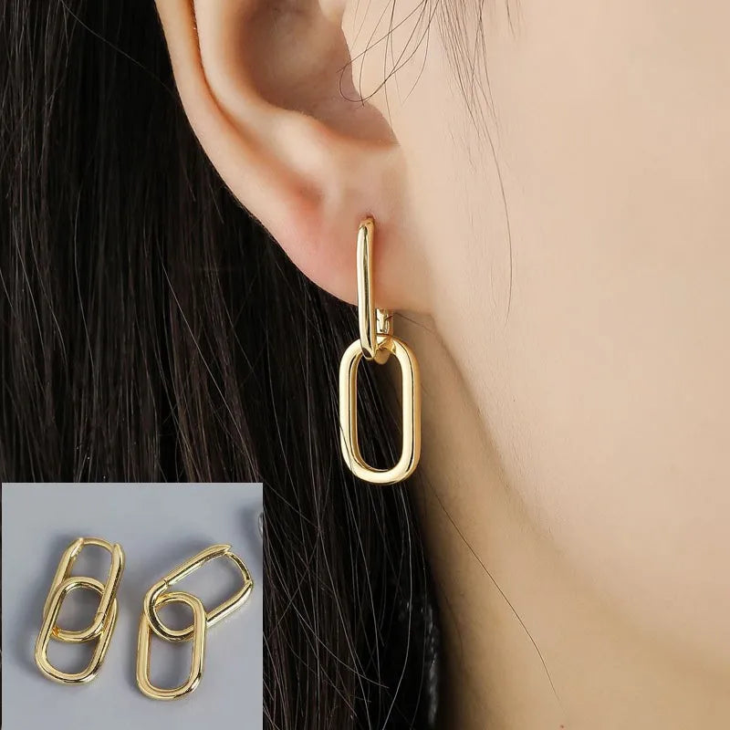 VENTFILLE 925 Sterling Silve Geometry Hoop Earring for Women Frosting Classic Minimalist Versatile Wide Jewelry Gift Dropship
