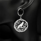 Goth Crow Hoops Ear Rings for Women Stainless Steel Gold Color Hollow Animal Raven Earrings Jewelry Halloween Gift EZZZ955S06