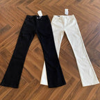 New 2026 Washed Black and White Cow Cleanfit Jeans Slightly Slim and Thin Luxury Retro Vintage Pants Men Bootcut Jeans for Man