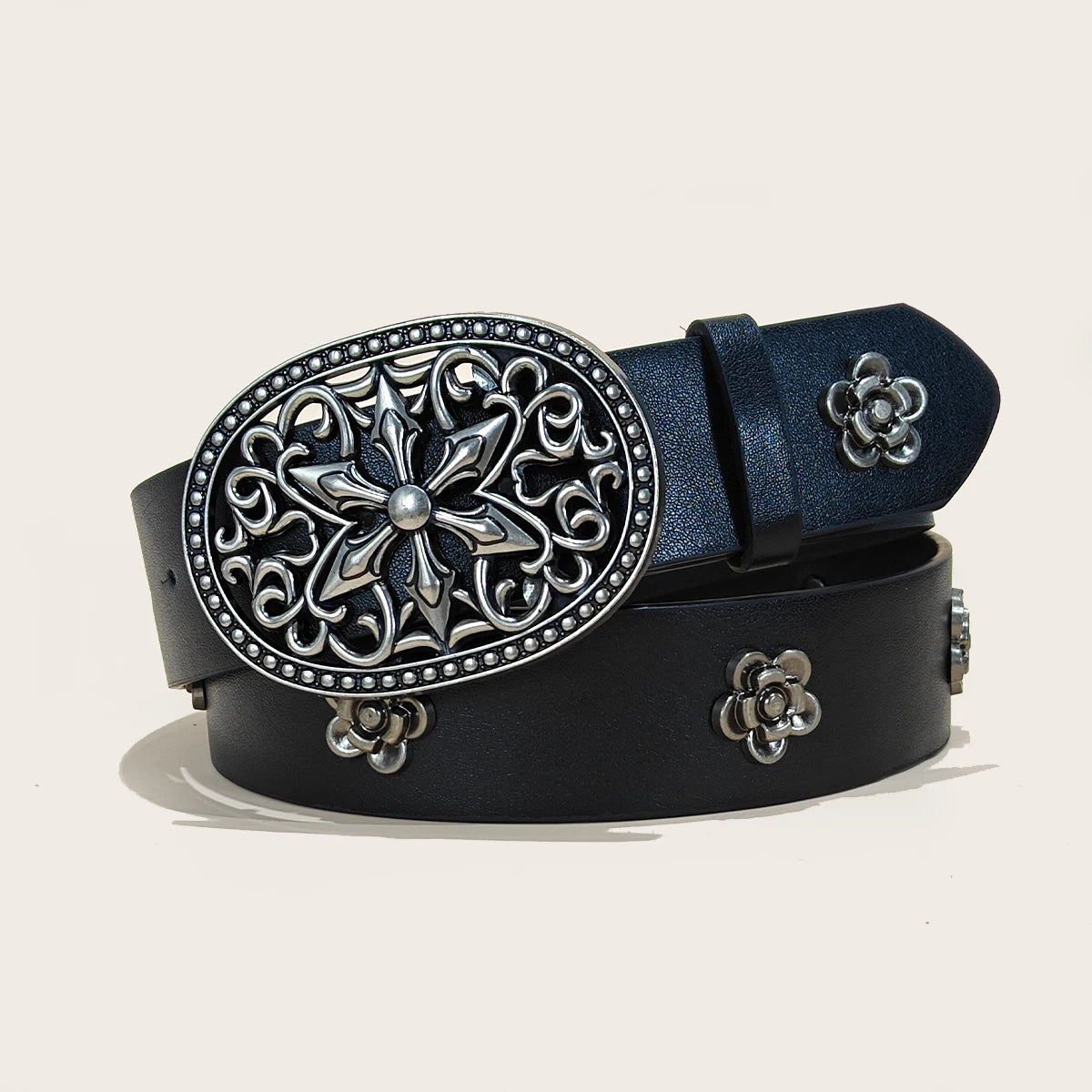 Men and Women's Belt Skull Cross Rivet Wide Belt Personalized Buckle Street Trend Punk HipHop Style Y2K Belt Jeans Belt Gothic