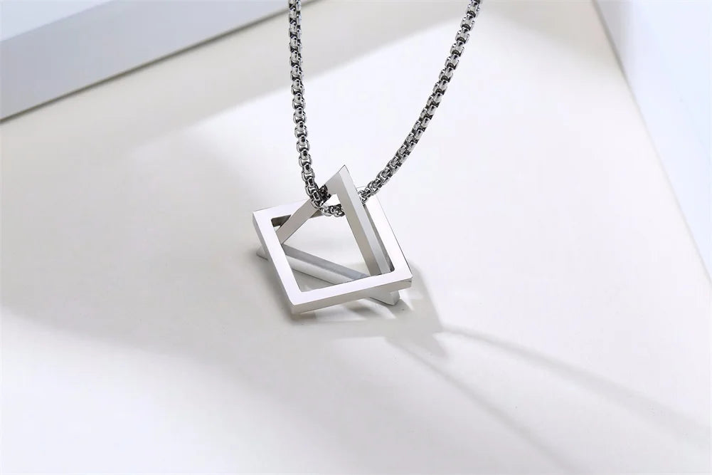 PENDRA Interlocking Triangle Pendant Necklace
